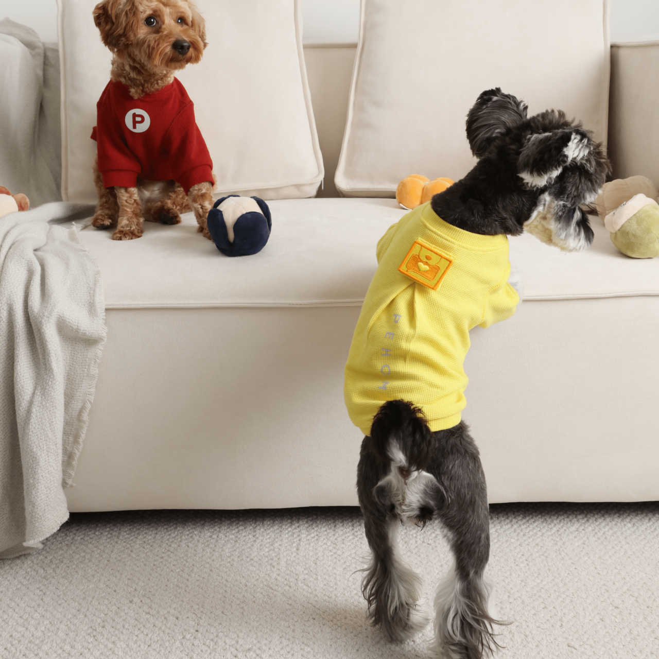 T-shirt gaufré brodé - Jaune