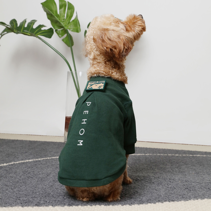 T-shirt gaufré brodé - Vert