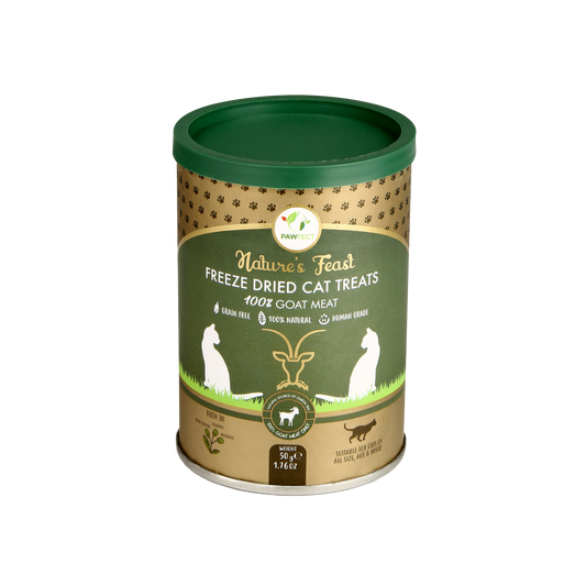 Gâteries lyophilisées pour chats Pawfect au foie de chèvre 50 gr